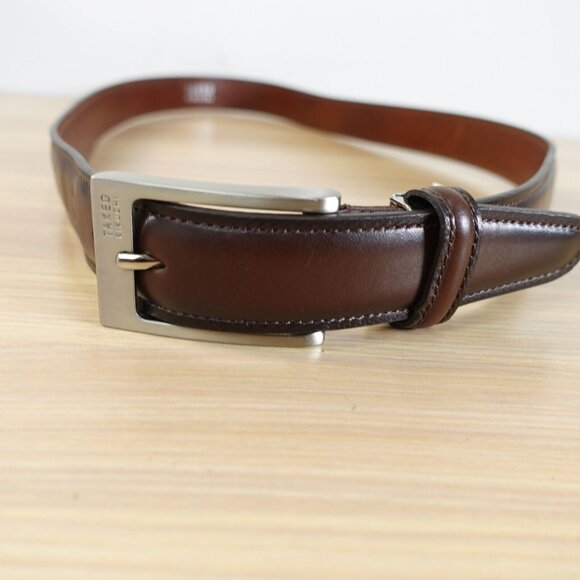 Takeo Kikuchi Belt 36 Brown Leather Luxury Japanese TK...